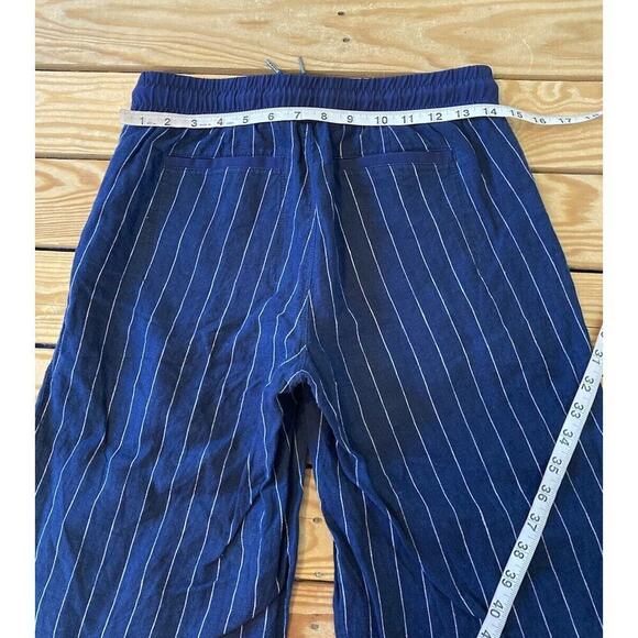 Athleta Striped Wide Leg Pants Size 4 Women’s Navy - Picture 8 of 9